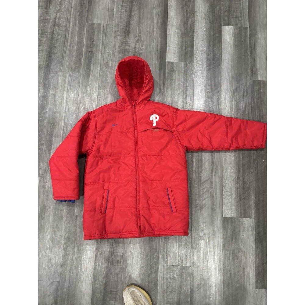 VTG Philadelphia Phillies Nike Puffer Jacket Mens X-Large Zip MLB Baseball Coat